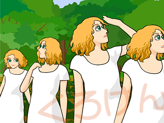 森をさまよう少女